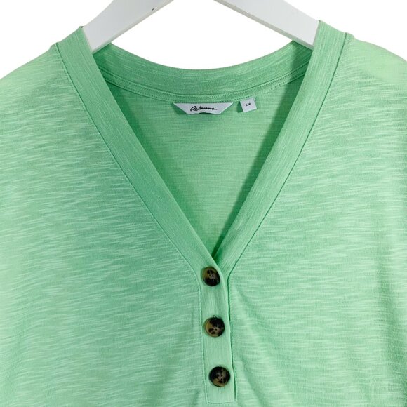 Sleeveless 3 Button V Neck Casual tank top light green tank top Solid size S - Picture 6 of 16